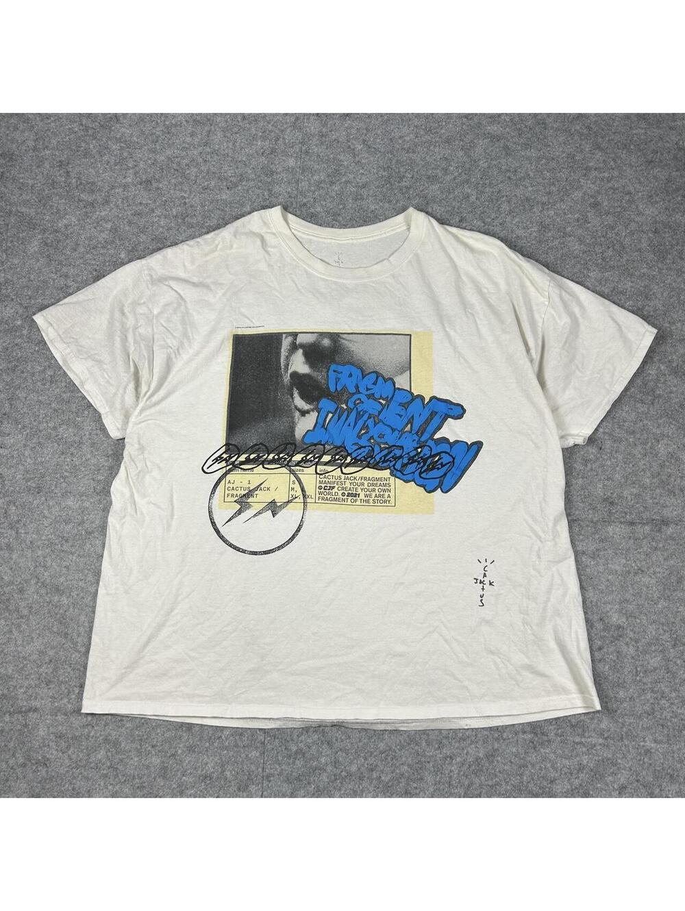 Travis Scott Cactus Jack x Fragment Manifest T-Shirt Size XXL 2XL